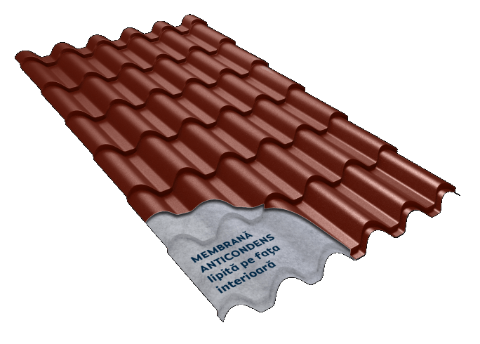 Țiglă Metalică | Nobel Smart | Fresco | Roșu Cărămiziu 3011 | 0,50 mm