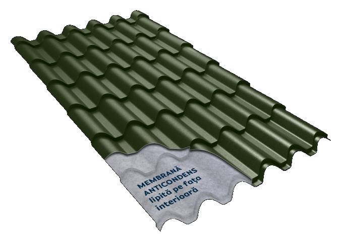 Țiglă Metalică | Nobel Smart | Fresco | Verde 6020 | 0,50 mm