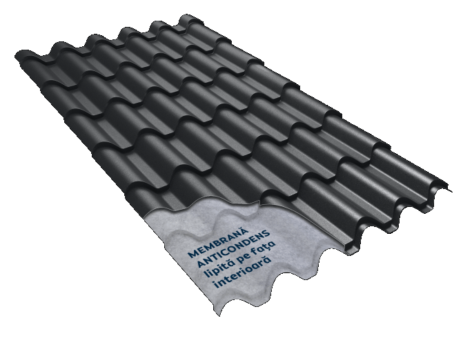 Țiglă Metalică | Nobel Smart | Fresco | Gri 7024 | 0,50 mm