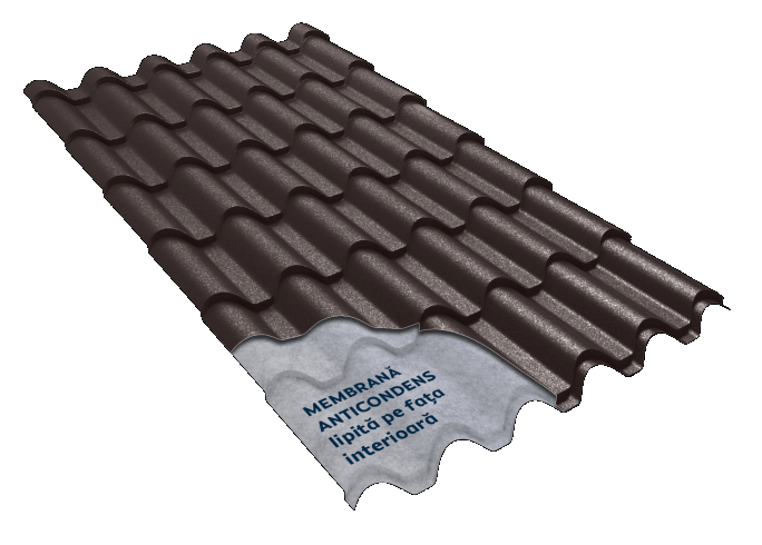 Țiglă Metalică | Nobel Smart | Briliant | Maro Brun 8019 | 0,60 mm