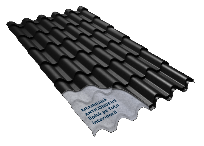 Țiglă Metalică | Nobel Smart | Fresco | Negru 9005 | 0,50 mm